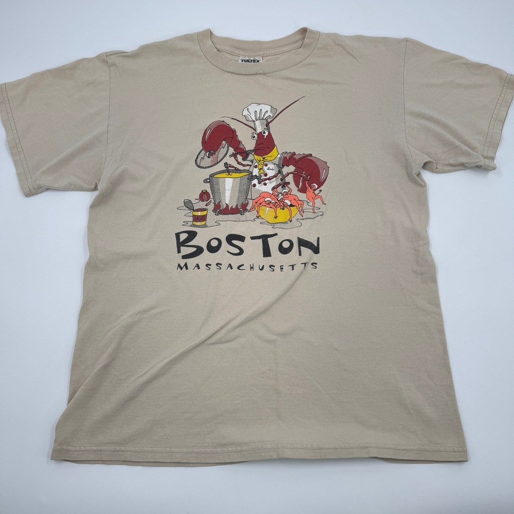 Vintage Planet Sportswear Boston Mass Lobster Chef Cartoon Tultex Cotton Large